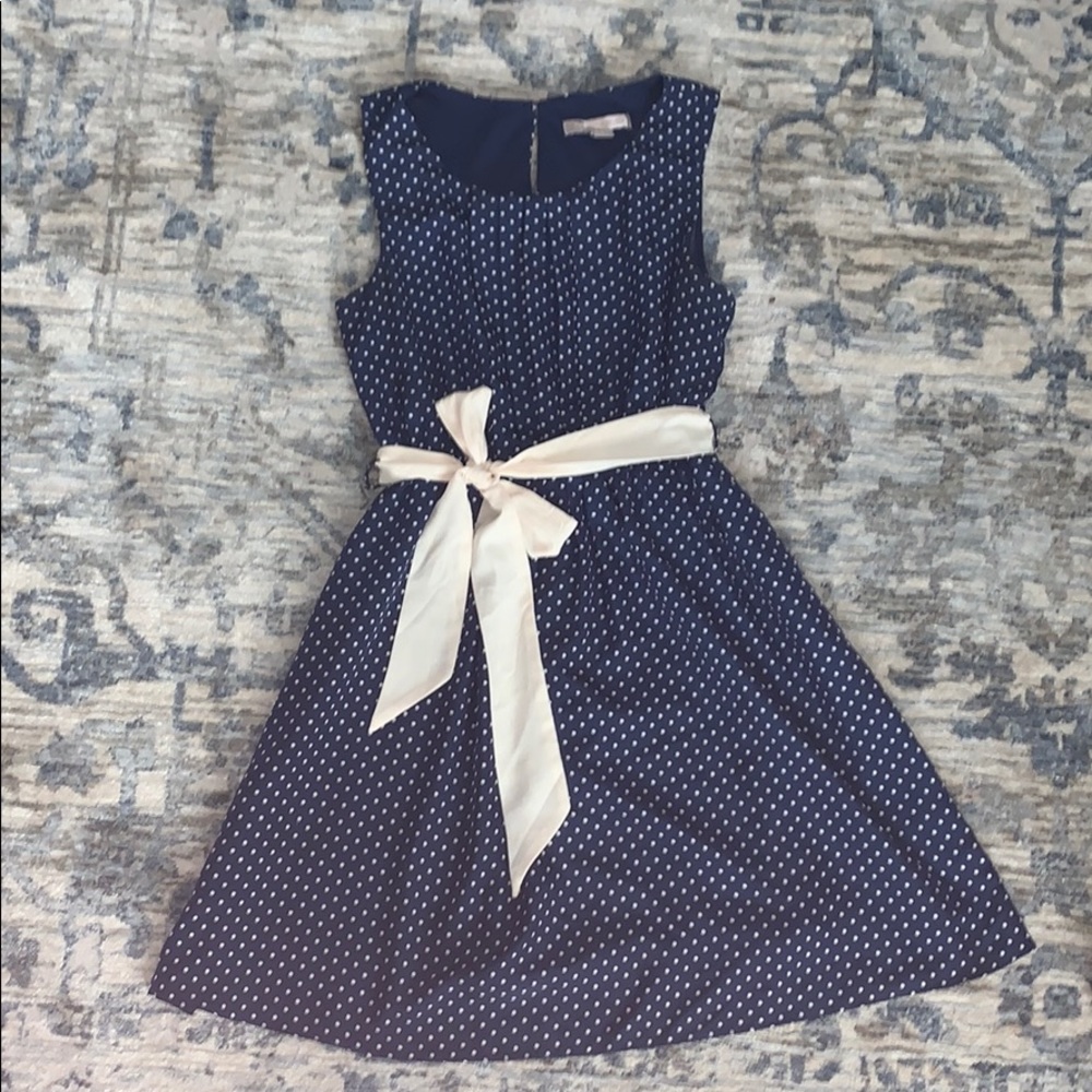 Blue Polka-Dot Dress